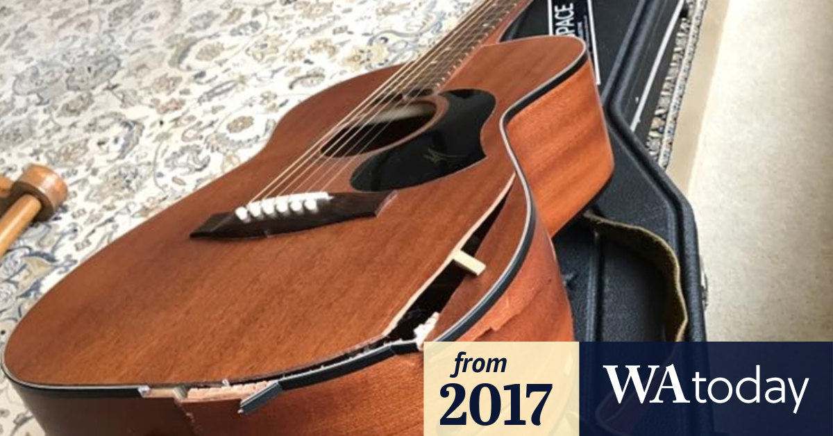 Perth musician gutted after guitar "pulverised" on Qantas flight to London